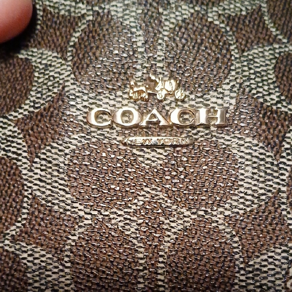 Coach Brown Patterned Tote Handbag - Picture 7 of 9